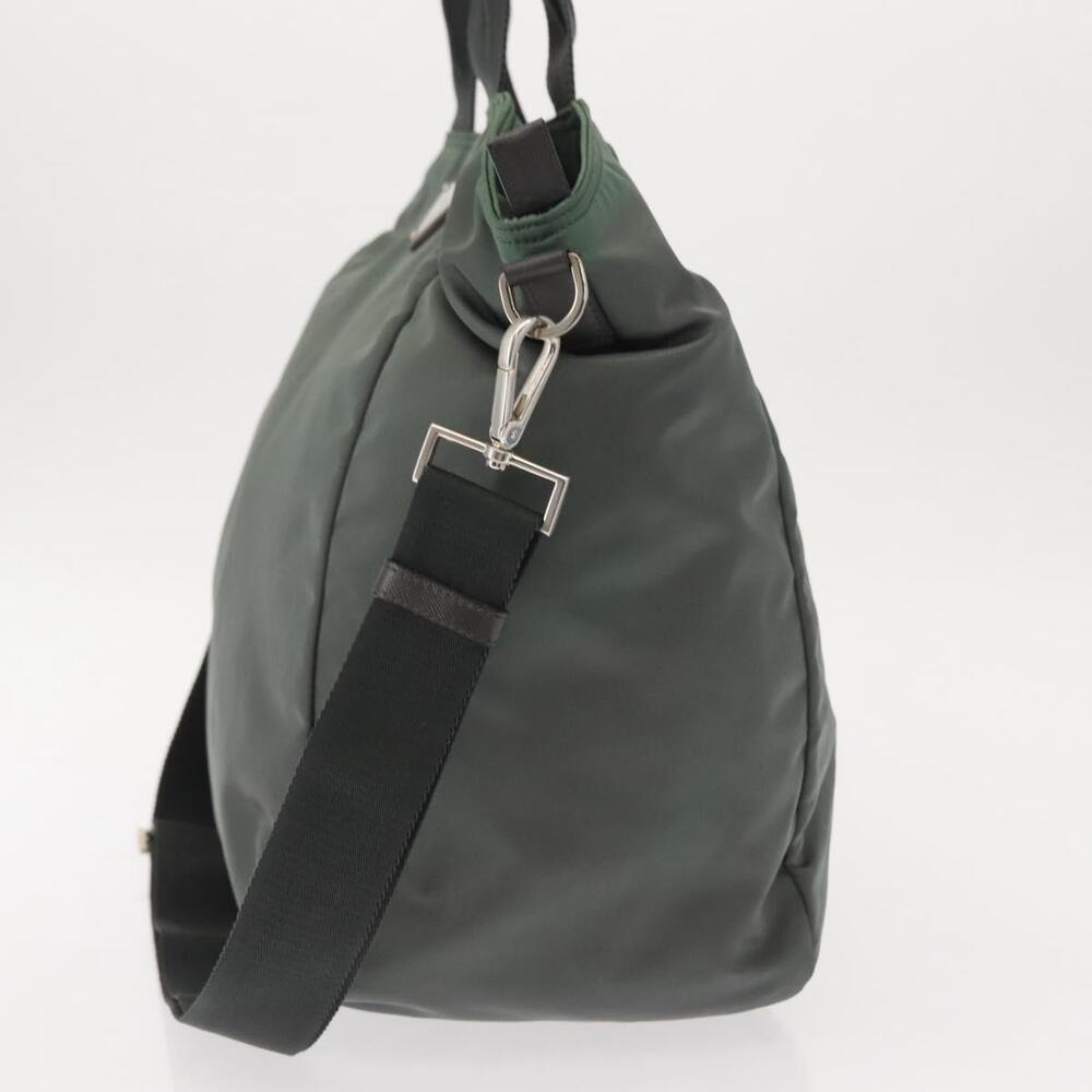 PRADA Tote Bag Nylon 2way Khaki Silver Auth 146790 - Picture 3 of 16